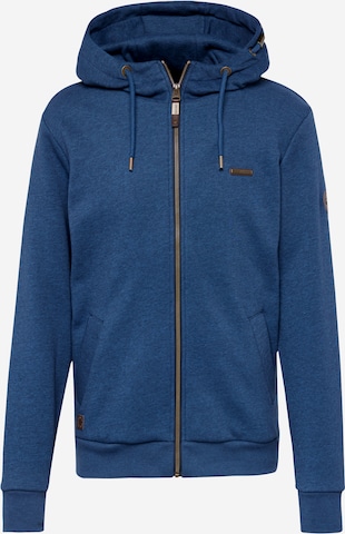 Ragwear Zip-Up Hoodie 'Natte' in Blue: front