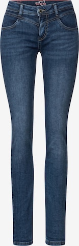 Slimfit Jeans 'QR Jane' de la STREET ONE pe albastru: față
