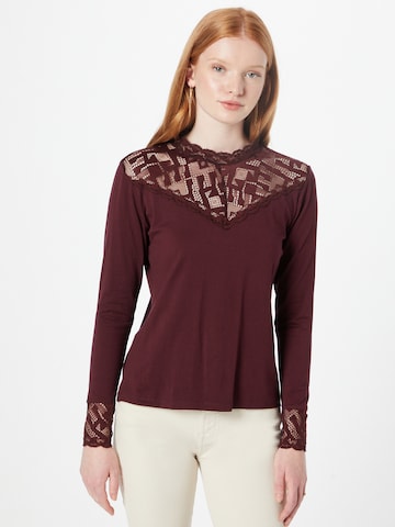 Cream Blouse in Red: front