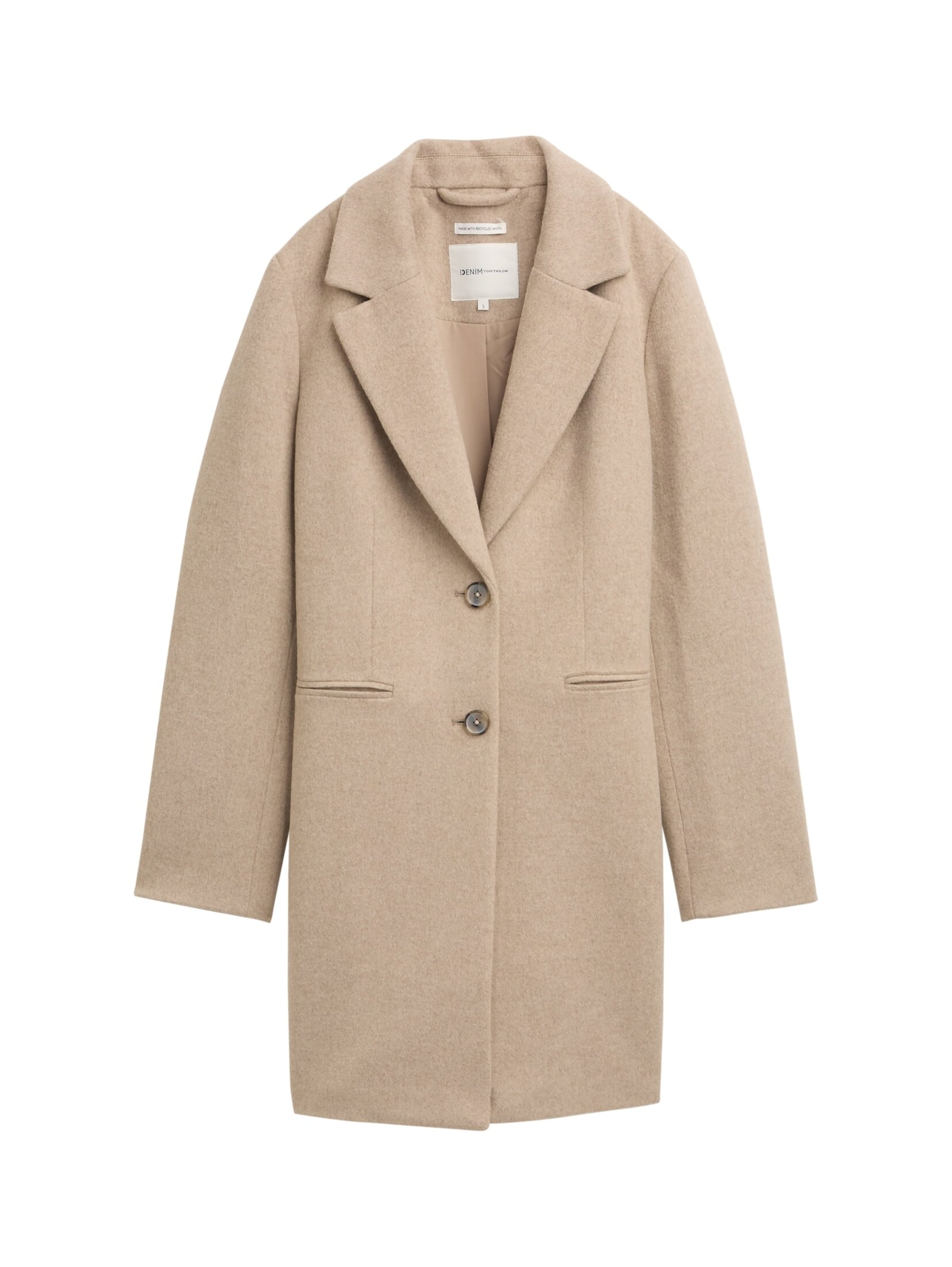 TOM TAILOR DENIM Between-Seasons Coat in Brown: front
