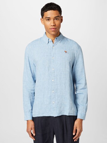 Abercrombie & Fitch Regular fit Button Up Shirt in Blue: front