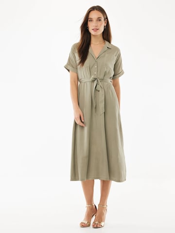MEXX Платье-рубашка в Зеленый: спереди