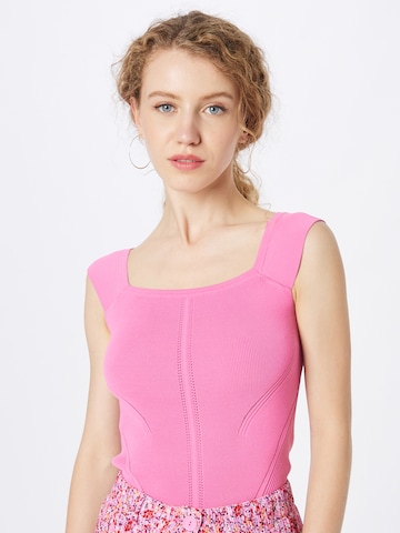 Top in maglia di River Island in rosa: frontale