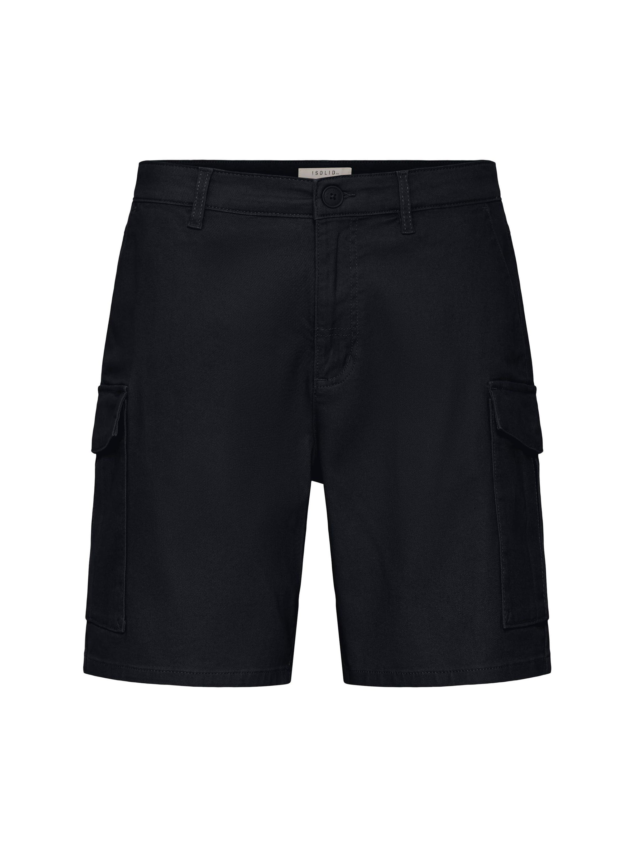 !Solid - Pantalón cargo ' SDMohan Stretch ' en negro: frente