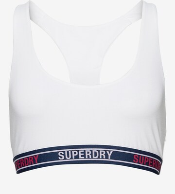 Bustier Soutien-gorge de sport Superdry en blanc : devant