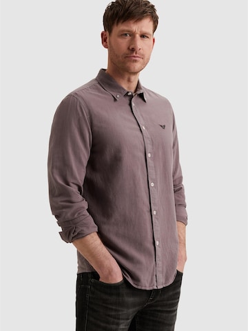 PME Legend Regular fit Skjorta 'Shirt in cotton/linen with garment-dye wash' i lila