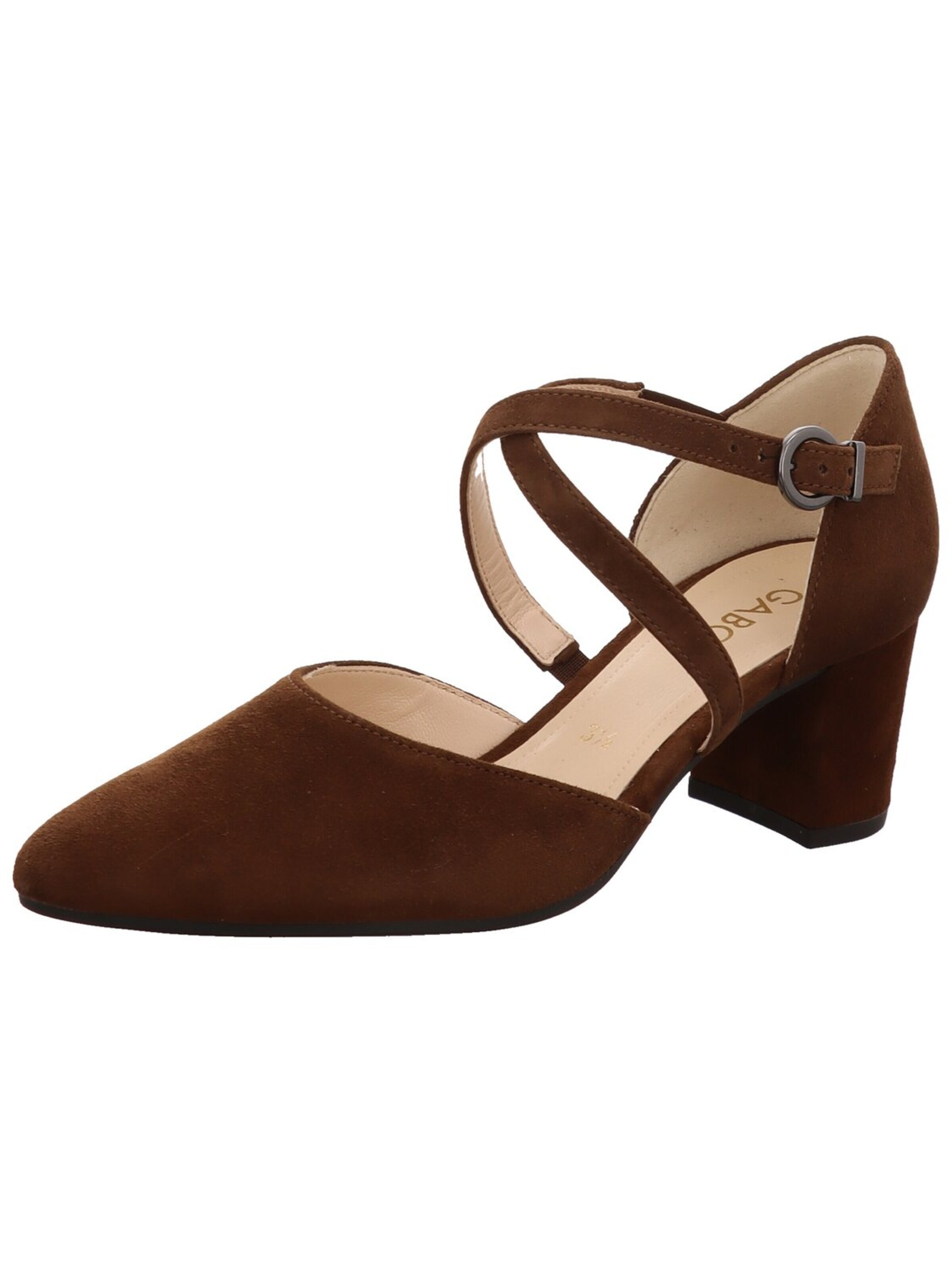 GABOR - Zapatos destalonado 'Riemchenpump Damen 3002.02.005 Rauleder in braun' en marrón: frente