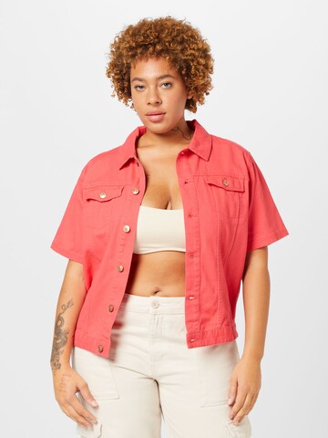 ONLY Carmakoma Between-Season Jacket 'DARSY' in Pink: front
