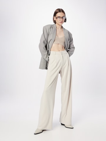 NLY by Nelly Wide leg Pleat-front trousers 'I Love It' in Beige