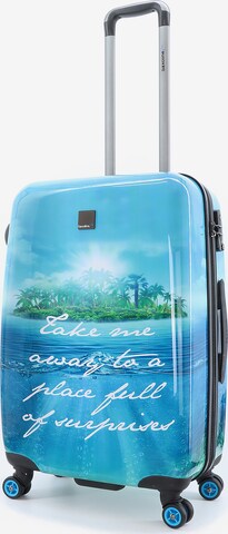 Saxoline Blue Suitcase 'Island' in Blue: front