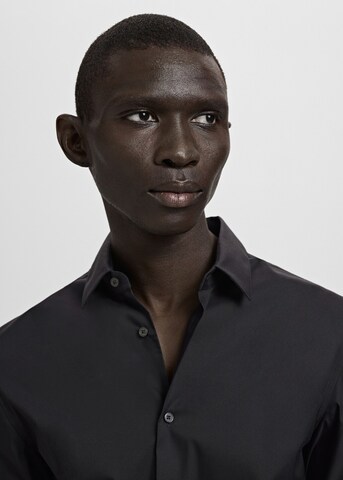 MANGO MAN Slim fit Business Shirt 'Emotion' in Black