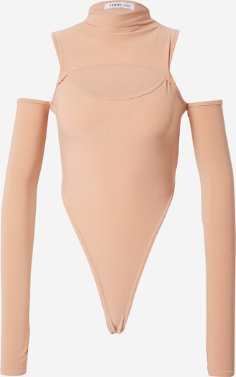 Femme Luxe Shirtbody 'MADERA' en noisette, Vue avec produit