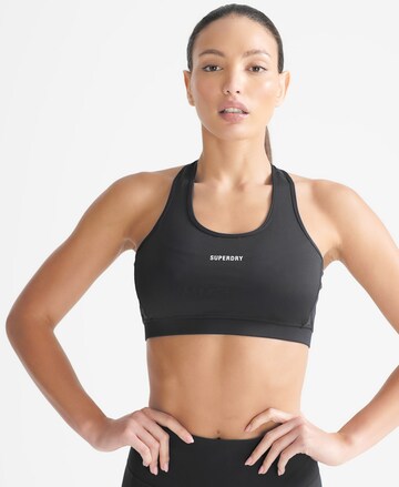 Superdry Bustier Sport bh 'Lock Up' in Zwart: voorkant