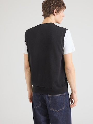 Lyle & Scott Мъжки плетен пуловер без ръкави в черно