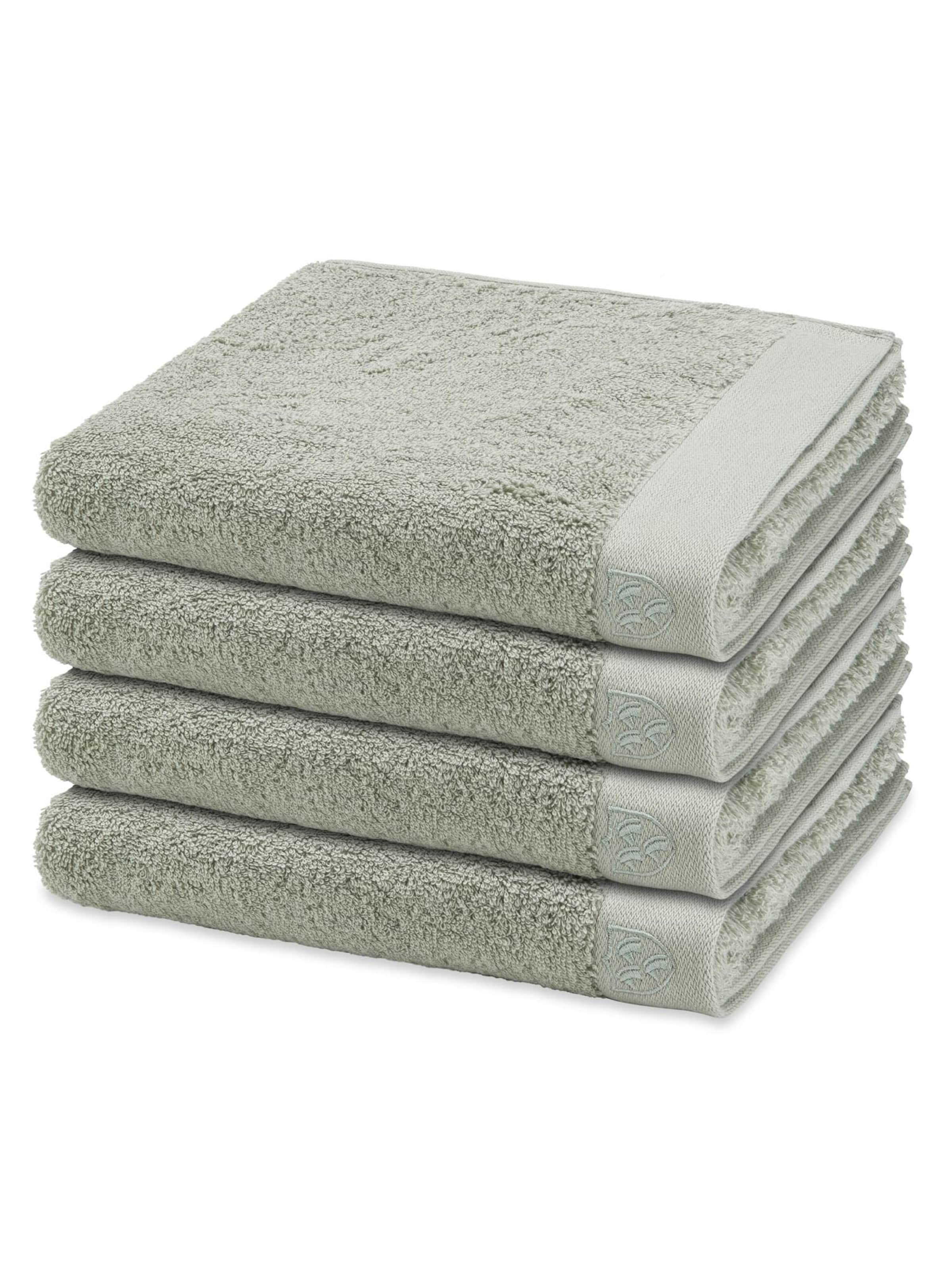 ROSS Towel 'Doubleface Stripes' in Green: front
