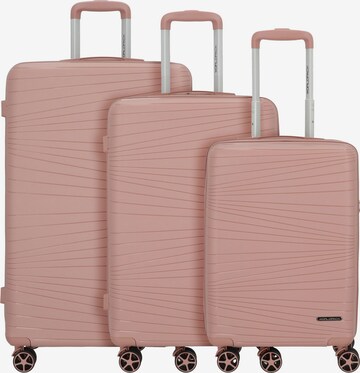 Ensemble de bagages 'Vancouver' Worldpack en rose : devant