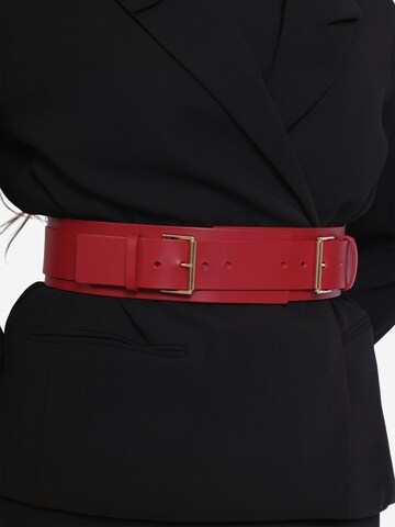 Haute Cuir Bælte 'Double Buckle' i rød