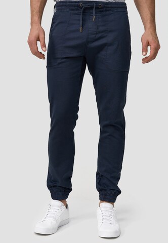 INDICODE JEANS Regular Cargo Pants in Blue: front