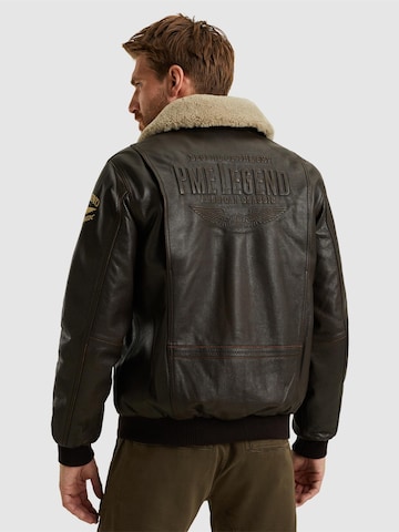 PME Legend Kurtka przejściowa 'Iconic Hudson leather jacket' w kolorze brązowy