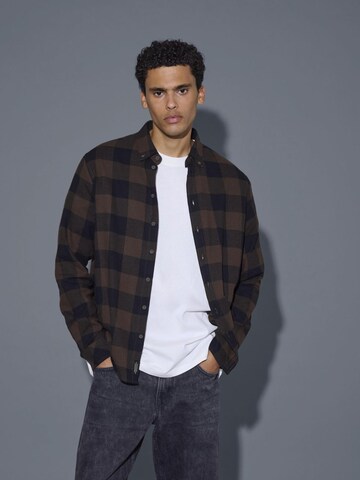 BLEND Regular fit Button Up Shirt 'BHBuster' in Brown