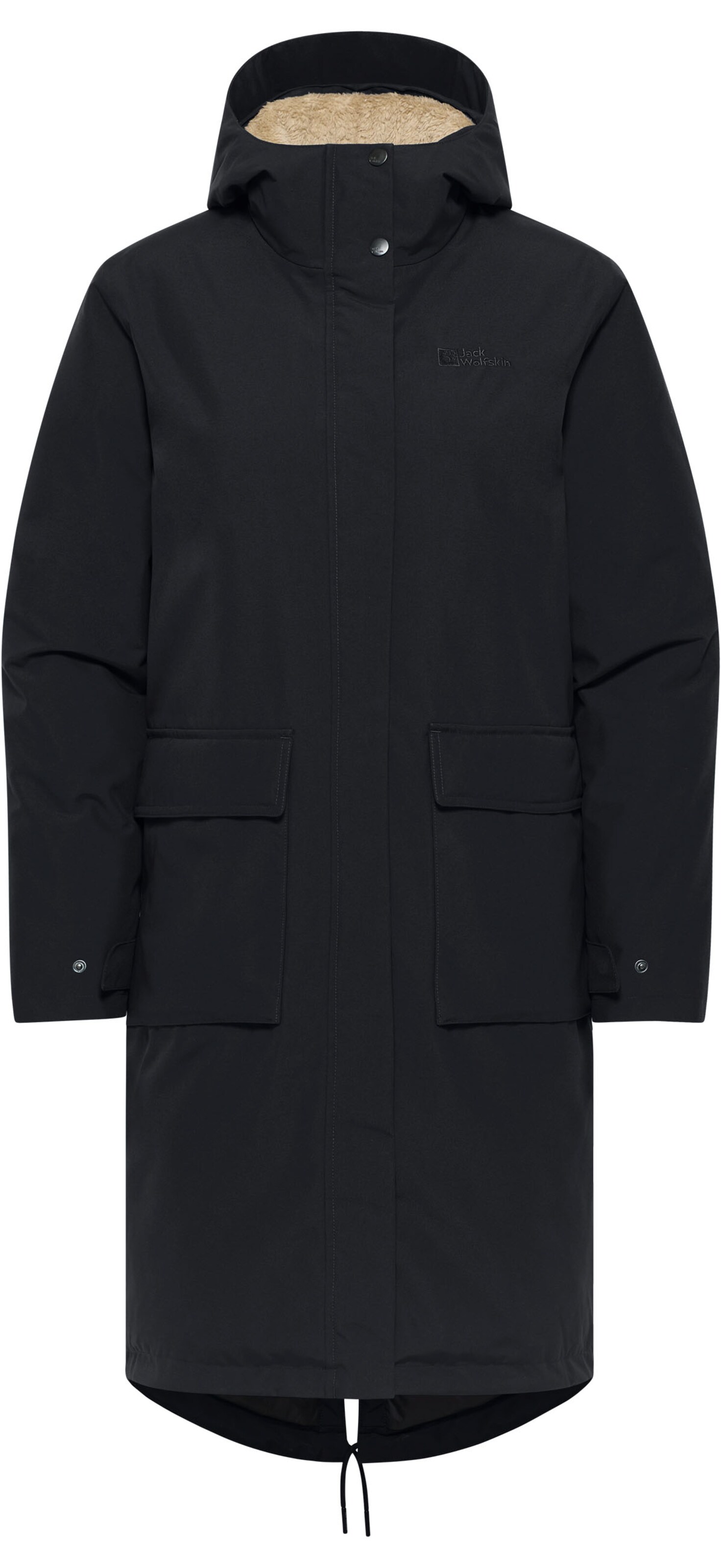 JACK WOLFSKIN Winter Coat in Black: front
