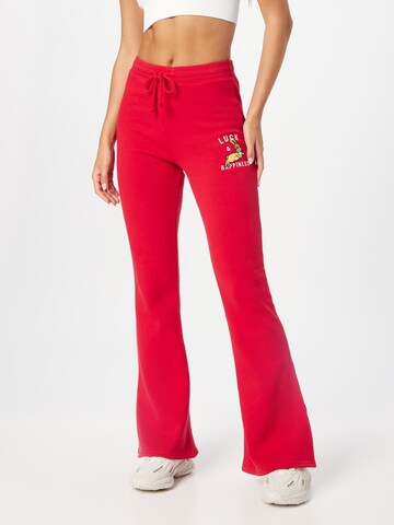 HOLLISTER Flared Broek in Rood: voorkant