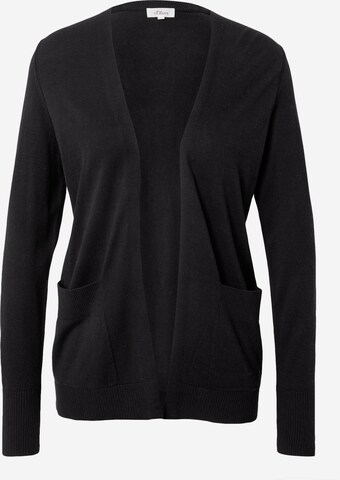 s.Oliver Knit Cardigan in Black: front