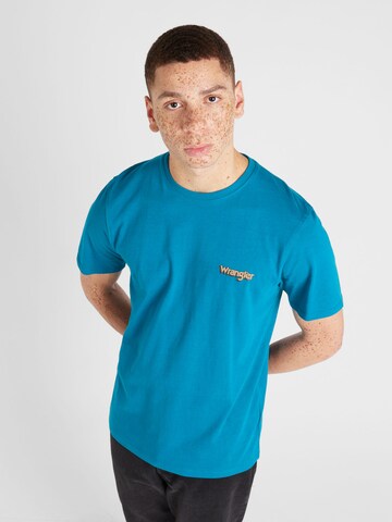 T-Shirt WRANGLER en bleu : devant