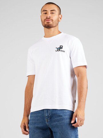 T-Shirt BOSS en blanc : devant