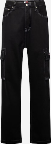 Tommy Jeans Широка кройка Карго дънки в черно: отпред
