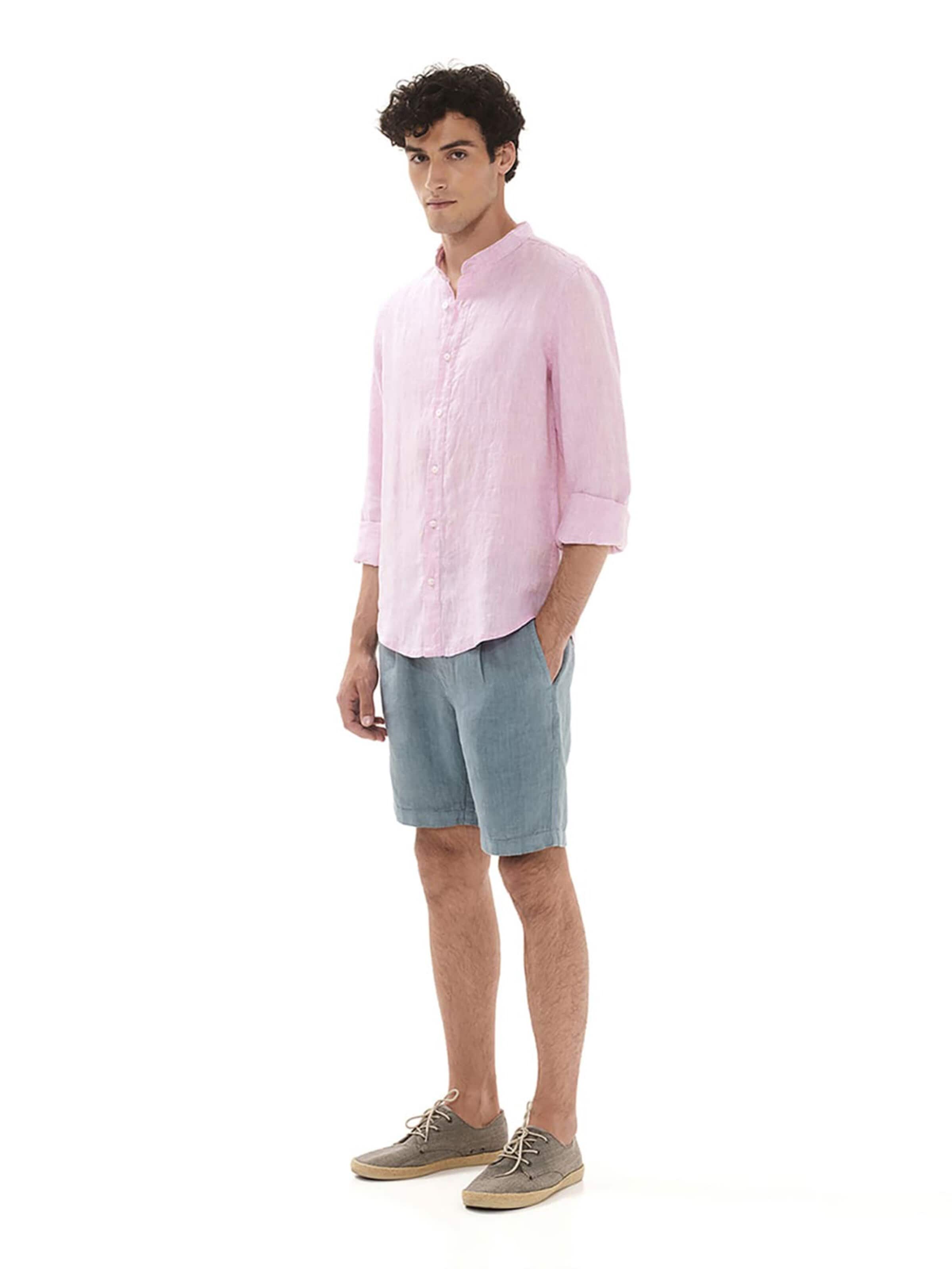 Coupe slim Chemise Haris Cotton en rose : devant
