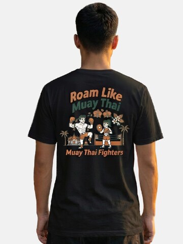 RoamLikeSummer Shirt 'Muay Thai Fighters' in Black: front