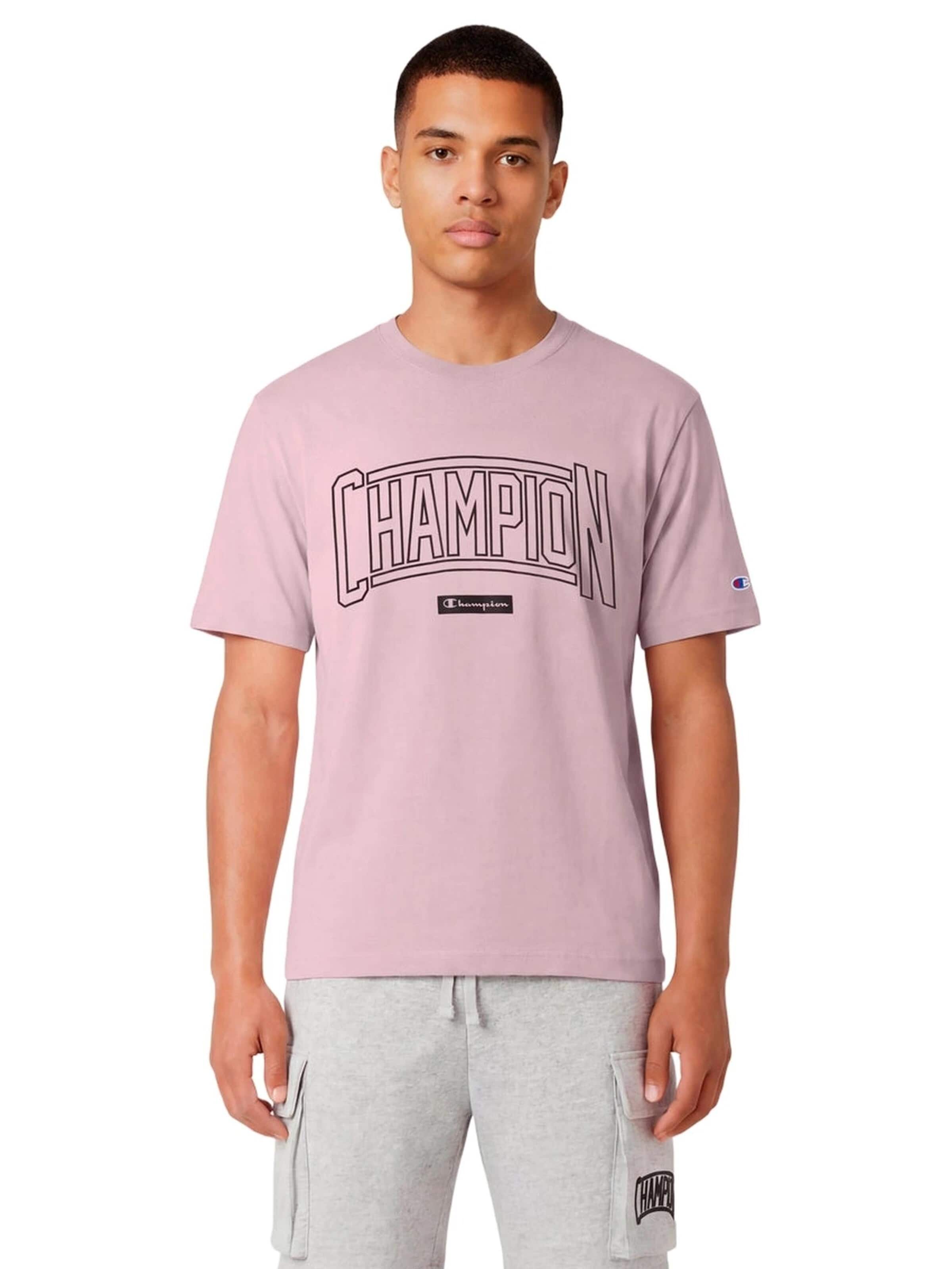 T-Shirt 'Camiseta champion rosa puff print crewneck tee' Champion -DO NOT USE- en rose : devant