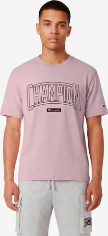 T-Shirt 'Camiseta champion rosa puff print crewneck tee' Champion -DO NOT USE- en rose : devant