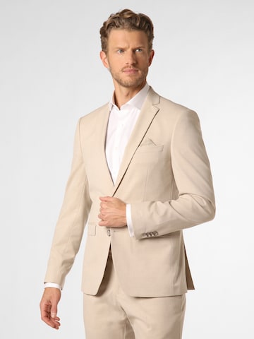 Coupe slim Veste de costume 'Oakland' Finshley & Harding en beige : devant