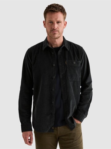PME Legend Regular Fit Skjorte 'Shirt with waffle texture and chest pocket' i blå: forside