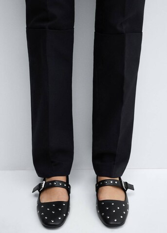 MANGO Ballet Flats with Strap 'Neli' in Black