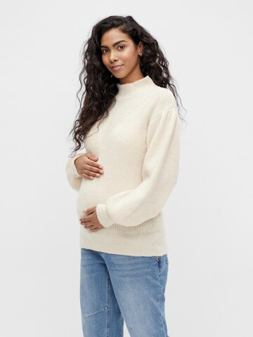 MAMALICIOUS Pullover 'Lilli' in Beige: predná strana