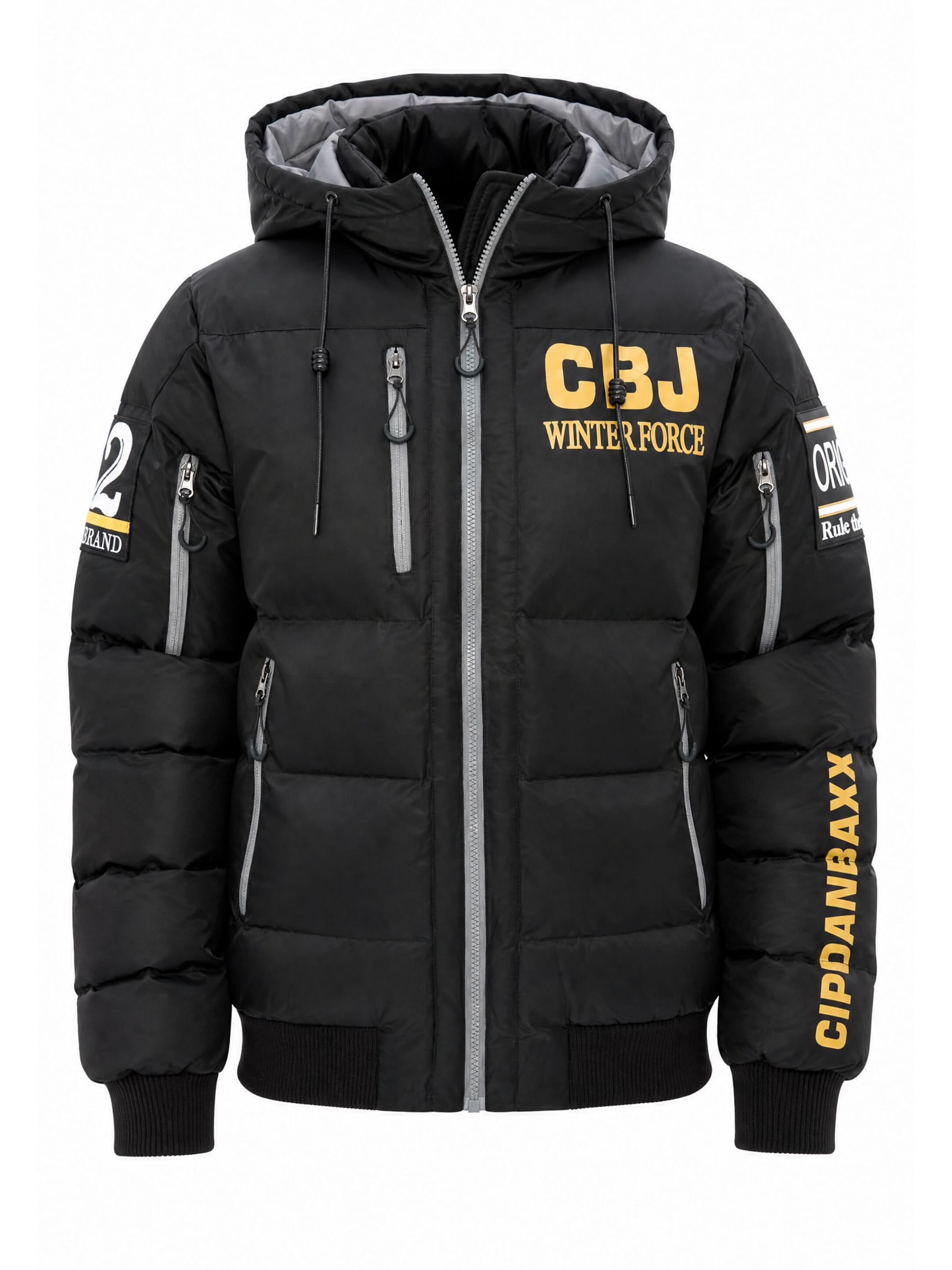 CIPO & BAXX Winterjacke Steppjacke CM233 in Schwarz: Vorderseite