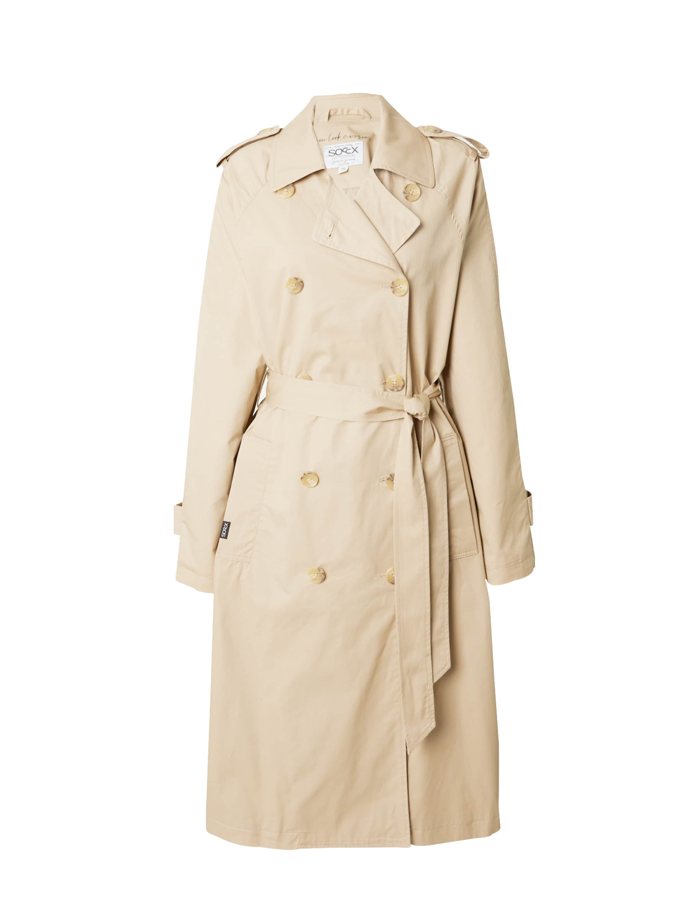 Soccx Ανοιξιάτικο και φθινοπωρινό παλτό σε μπεζ: μπροστά