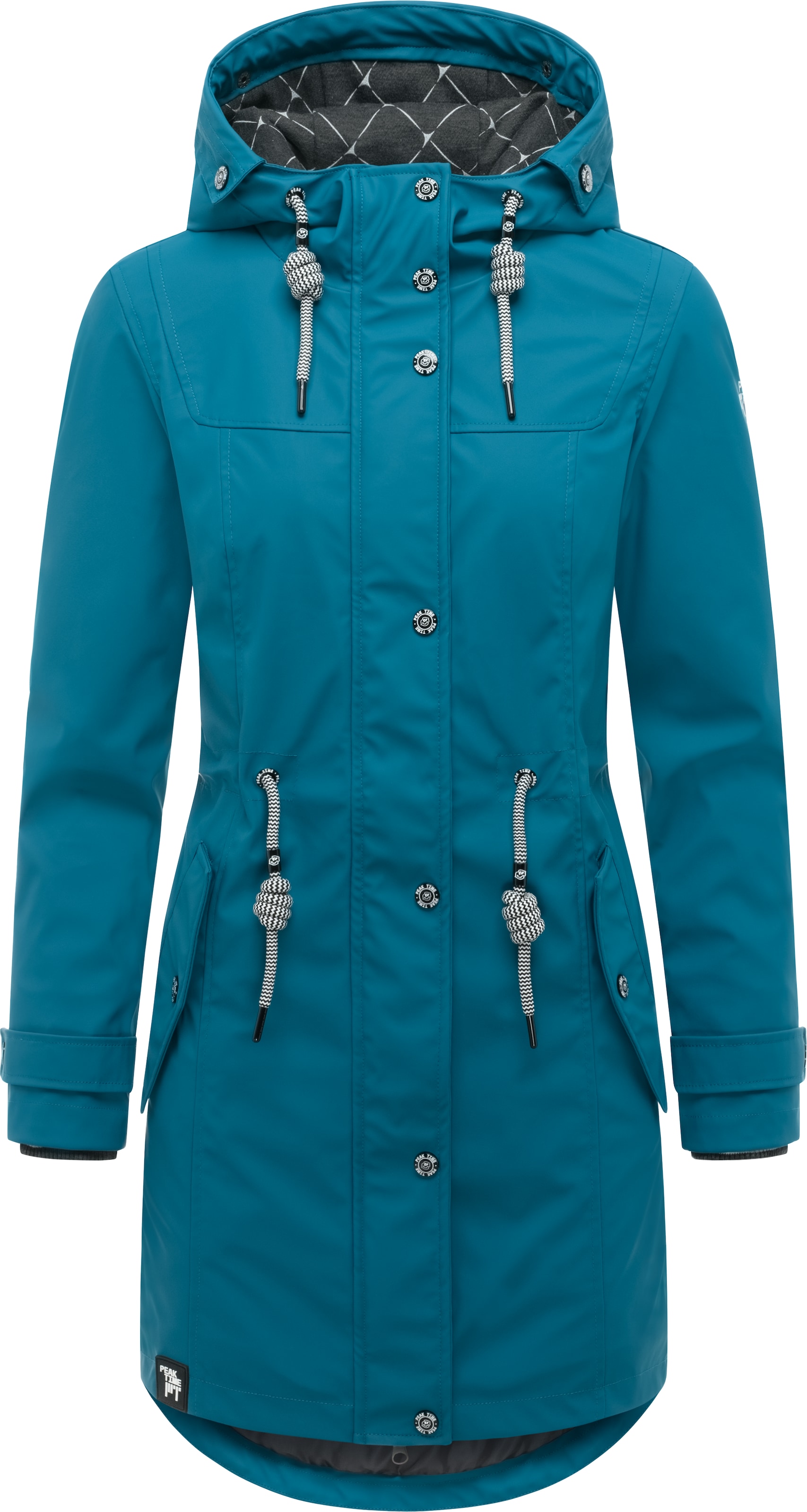 Peak Time Raincoat in Blue: front