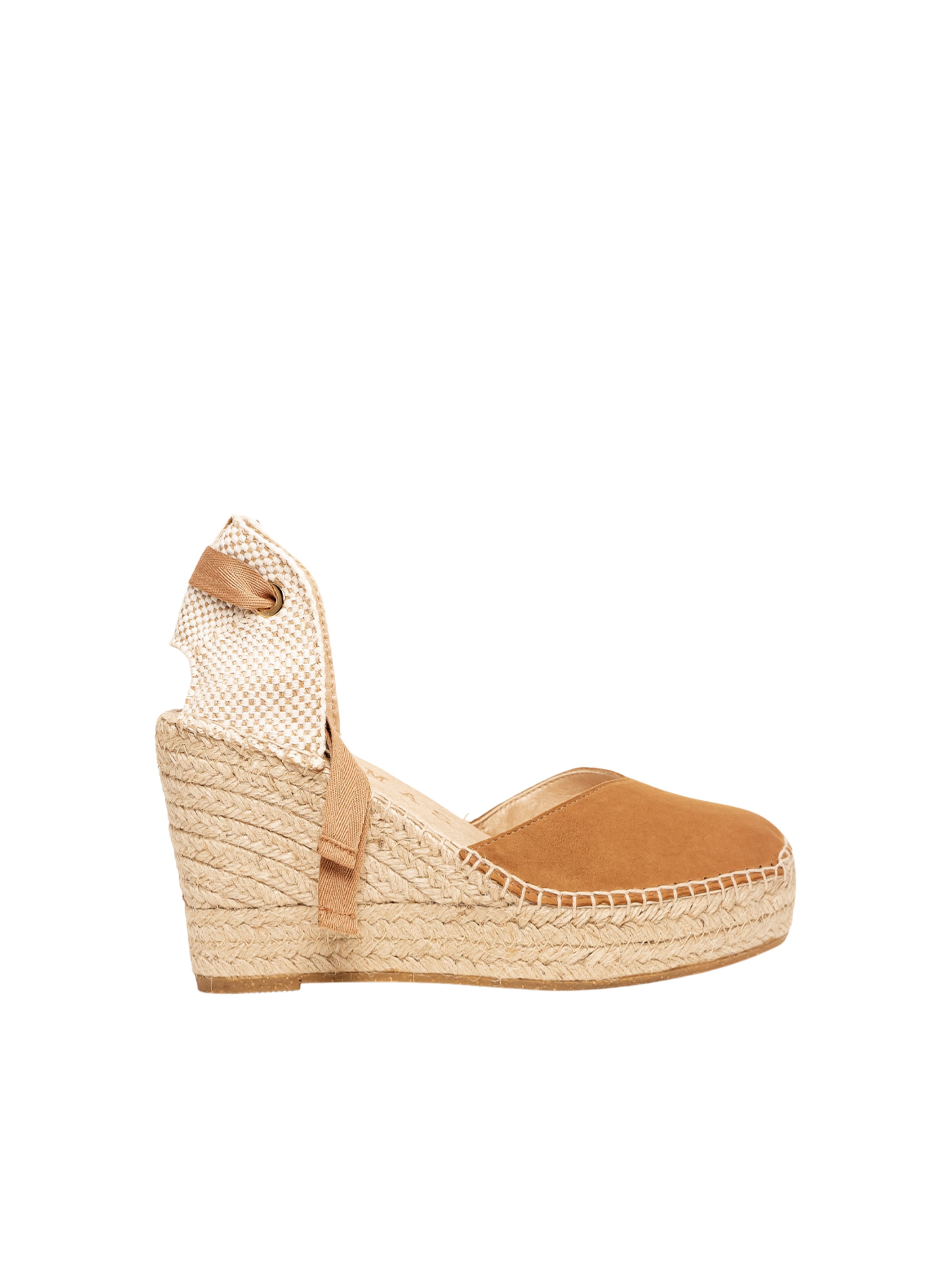 Alhamas - Sandalias 'Alpargata Cuña 10 cm' en beige: frente