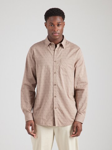 GUESS Regular Fit Hemd in Beige: Vorderseite