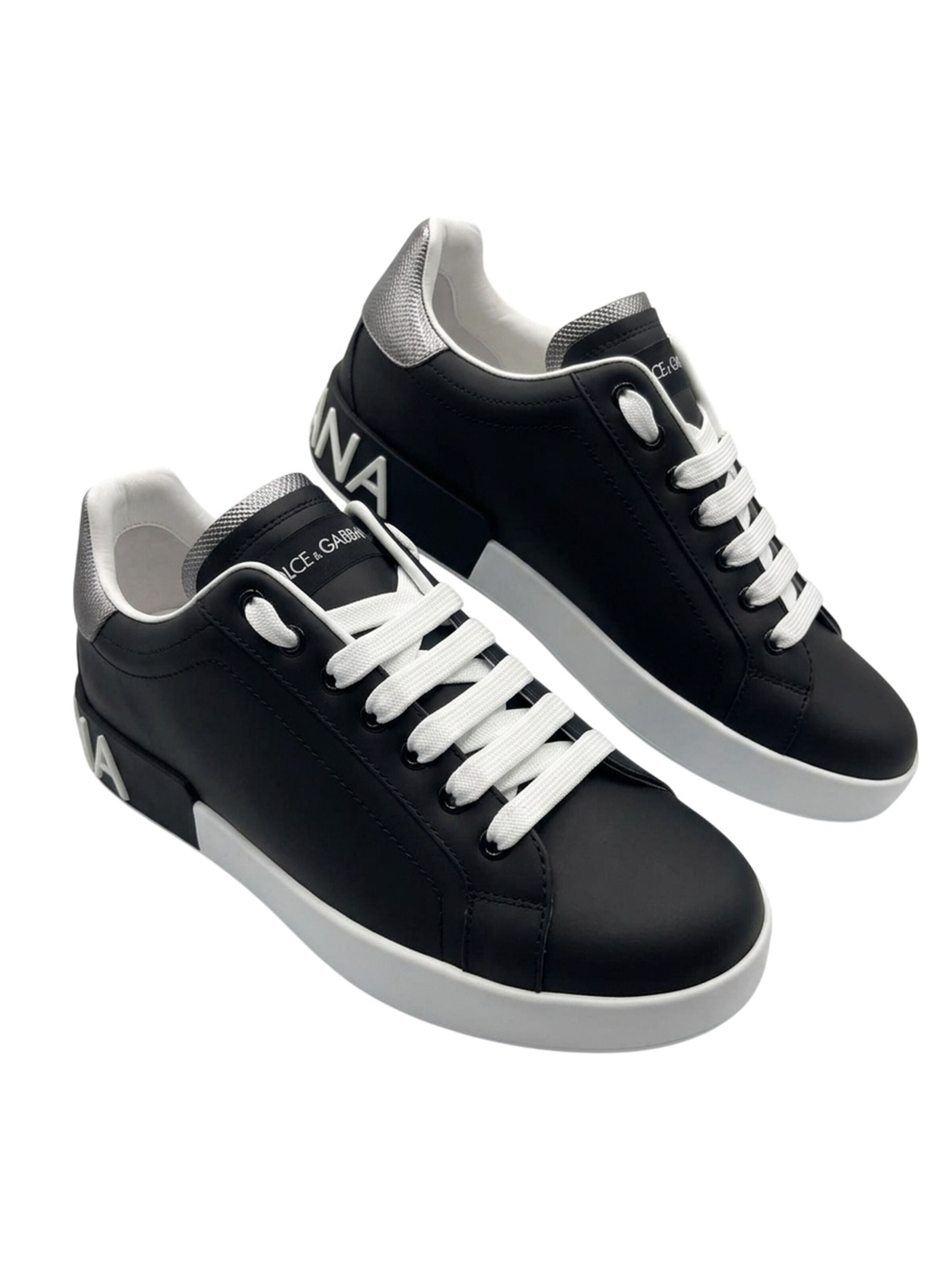 DOLCE & GABBANA Platform trainers 'Dolce & Gabbana Portofino Sneakers Herren Schwarz' in Black