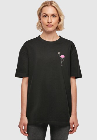 Merchcode - Camiseta 'Flamingo' en negro: frente