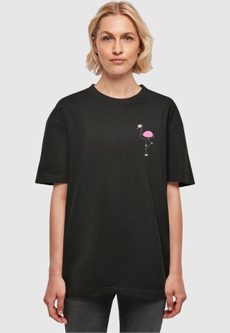 Merchcode T-Shirt 'Flamingo' in Schwarz: predná strana