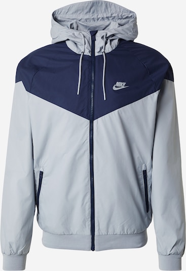 Demisezoninė striukė iš Nike Sportswear, spalva – tamsiai mėlyna / pilka, Prekių apžvalga
