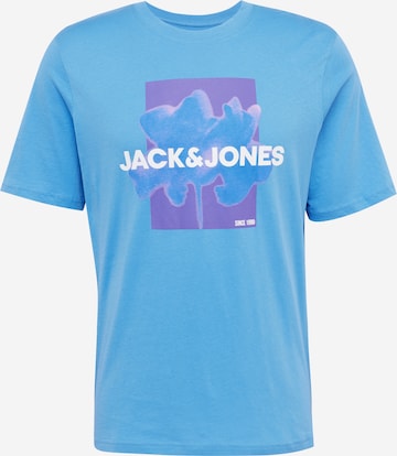 JACK & JONES Póló 'FLORALS' - kék: elől