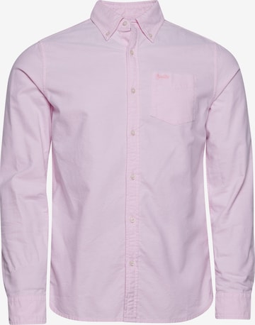 Superdry Button Up Shirt in Pink: front