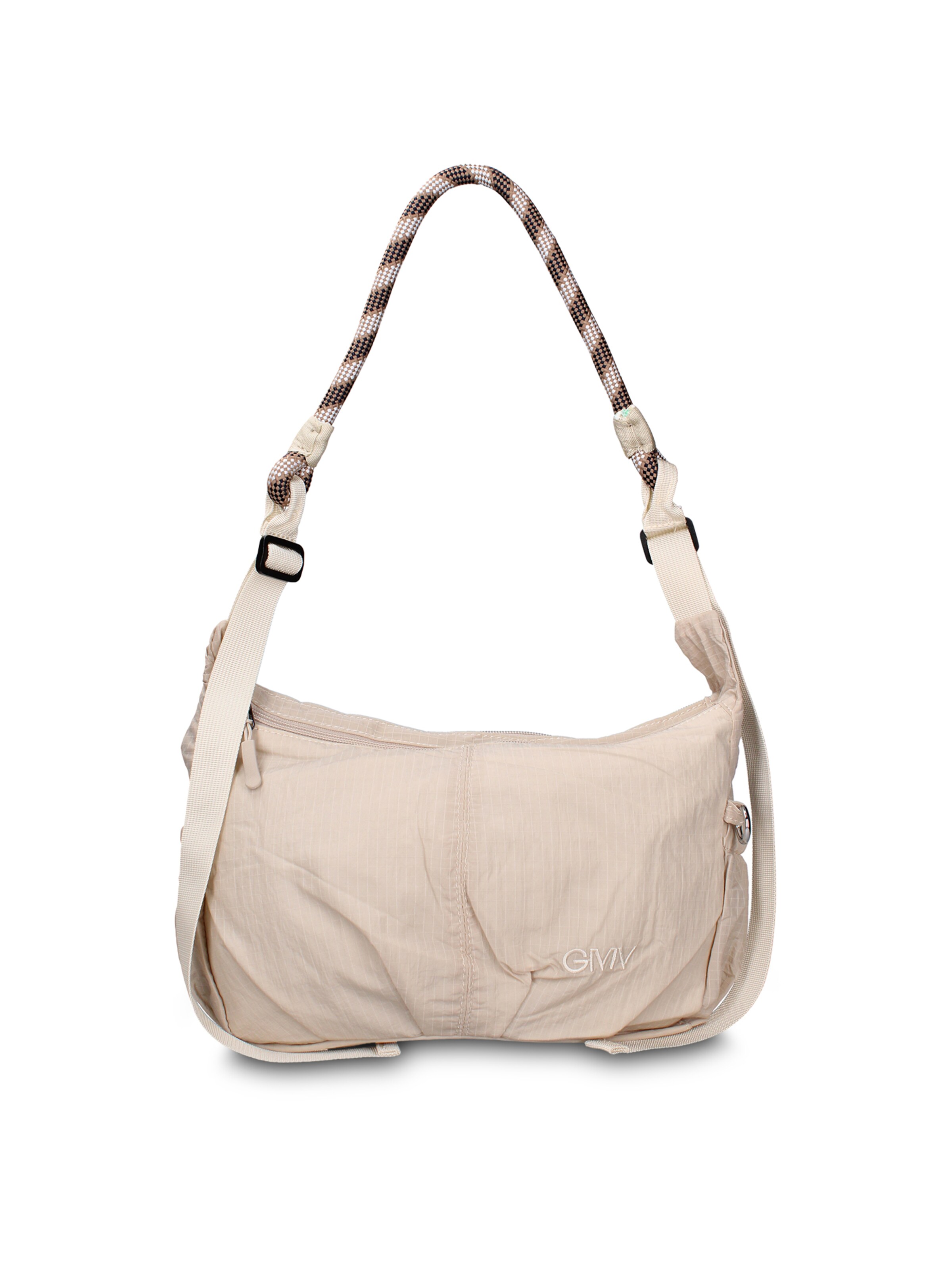 Borsa a spalla 'Borsa a Spalla Donna Gianmarco Venturi Pelle Vegana PU con Zip' di GianMarco Venturi in bianco: frontale